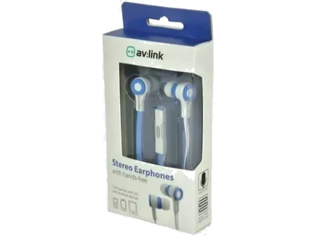 AV:Link Stereo Earphones Hands Free 4 Colours SALE