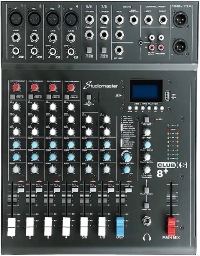 Studiomaster Club XS8+ 8 Channel Bluetooth Mixer - SALE!!