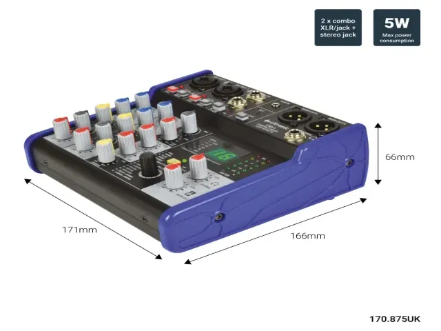 Citronic CSD-4 Compact Mixer with BT receiver + DSP Effects